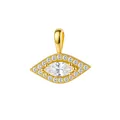 Lussuoso ciondolo malocchio in argento s925 placcato oro con zirconi cubici marquise - A4841-Ciondolo Evil Eye in Zirconia Bianco (Solo Ciondolo, Senza Catena) / Argento 925