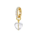 Orecchino in argento S925 dorato con ciondolo a cuore trasparente e zirconi luccicanti - A4934-Ciondolo a Cuore in Vetro Trasparente (Solo Ciondolo, Senza Catena) / Argento 925