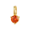 Ciondolo in argento 925 placcato oro con zircone cubico arancione tondo - A4839-Ciondolo in Zirconia Arancione (Solo Ciondolo, Senza Catena) / Argento 925