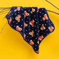 Morbida coperta per animali in pile corallo blu navy con orsetto e motivo a pois bianchi - M (60x40cm) / Orso Blu