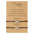 Set of two adjustable black wax cord bracelets with sea turtle charms on a quote card - Sea Turtle(ZJ13931) / Set of 2