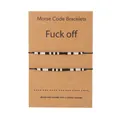Two adjustable black and white Morse code bracelets on a kraft card with hidden message - One Size / Morse Code Style (ZJ6435) / Set of 2 / Black