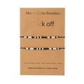 Handmade Morse code beaded friendship bracelets set on brown card hidden message Fuck off - Bead Password Style 4 (Morse Code) / Set of 2 / Black and White