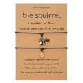 Minimalist squirrel and pinecone charm wish bracelet set with kraft paper gift card - Squirrel and Pinecone Style (ZJ14091) / Set of 2 / Black