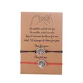 Handmade Tree of Life friendship bracelet set for sisters with red and black wax rope - Tree of Life / Set of 2 / Red And Black