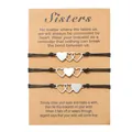 3Pcs heart stainless steel sister bracelets with kraft card packaging - Sisters Hollow Heart (ZJ6093) / Set of 3