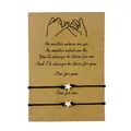 Pinky promise handmade friendship bracelets with star charms on kraft card set of 2 - Star / Set of 2 / Black