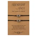 Juego de 2 pulseras de la amistad con nudo de acero inoxidable en tarjeta de kraft - Set de dos piezas / Negro