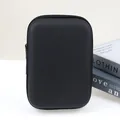 Minimalist portable black EVA hard shell storage case for electronic digital accessories - 19x13x6CM Square