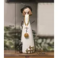 Figura decorativa de bruja de Halloween con calabaza y gato negro, altura 16cm - Bruja C (Con Calabaza)