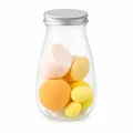 Professional makeup sponge set with various blenders inside a clear glass storage jar - Style B (4 Large 2 Small) / Yellow Series