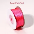 Ruban de satin double face rose rouge 3-4mm pour emballage cadeau et bricolage - 50 Yards/Pack / Rouge Rose (16#)