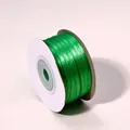 Ruban de satin double face vert de Noël 99# 3-4mm pour emballage de cadeaux - 50 Yards/Rouleau / Vert de Noël 99#