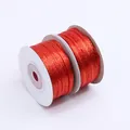 Ruban satin rouge 3-4mm avec fil doré, rouleau de 50 yards pour décorations - Style à Bord Doré / 50 Yards/Rouleau / Rouge