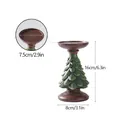 Vintage resin Christmas tree candle holder decorative ornament with clear size details for holiday. - Christmas Tree Candle Holder / M / Green