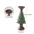 Christmas tree candle holder resin holiday decor tabletop ornament 26.5cm tall SKU - Christmas Tree Candle Holder / L / Green
