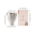Dimensions du vase en céramique à relief français avec nœud et boîte - Boîte de Couleur / Blanc Crème