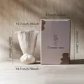 Vaso in ceramica crema minimalista nordico con trama a coste e dimensioni - Sates - Scatola di Colore