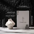 Artistic off-white textured ceramic vase with dimensions shown alongside its protective packaging box - Alps-2 / Color Box