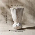 Vaso in ceramica bianca nordica moderna con fiocco decorativo e dimensioni altezza 20cm - Sates - Scatola di Carta