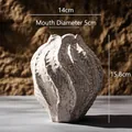 Minimalist off-white textured ceramic vase for home decor, height 15.8cm and width 14cm - Berkeley-1 / Boxed
