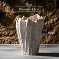 Nordic style textured white ceramic vase with irregular organic rim, height 18cm - Berkeley-2 / Boxed