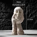 Elegant white Nordic human face ceramic vase with detailed dimension markings - Boxed