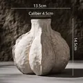 Garlic-shaped rustic ceramic vase, 14.5cm height, textured cream white flower pot - Autumn Love-1 Paper Box