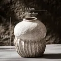Handcrafted white Wabi-sabi ceramic vase with textured ripples for minimalist home decor - Romance-1 / Boxed