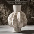 Textured minimalist ceramic vase with dimensions: 17.2cm height and 4.5cm opening caliber - Autumn Love-3 Paper Box
