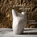 Καλλιτεχνικό βάζο Wabi-sabi με ανάγλυφες καφέ ρίγες για την εσωτερική διακόσμηση σπιτιού - Μοντέλο-1 / Σε κουτί