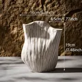 Κεραμικό βάζο λουλουδιών στυλ wabi-sabi με ακανόνιστη υφή και διαστάσεις εικόνας - Μοντέλο-2 / Σε κουτί
