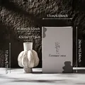 Handcrafted white ribbed ceramic vase with elegant gift box packaging dimensions - Autumn Love-3 Gift Box