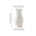 Elegant French style white ceramic relief floral vase with gold trim details, 8.27 inches - Galaga Style - Paper Box Packaging