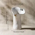 Elegante vaso in ceramica color crema francese alto 20,5 cm con bordo ondulato - Oro - Scatola di Carta