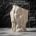 Artistic Nordic abstract face ceramic vase with detailed dimensions 18.8cm in height - Mysterious Veil / Boxed