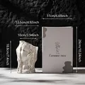 Abstract human face ceramic vase with size dimensions in cm and inches for decor - Mysterious Veil / Gift Box