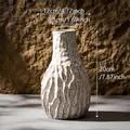 Handcrafted white retro textured ceramic flower vase, 20cm height with 4.3cm opening - Roman Holiday-2 (Long Neck Style) / Boxed