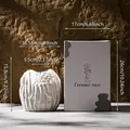 Modern textured white ceramic flower vase with packaging box for home tabletop decor - Roman Holiday-1 (Flat Round Style) / Color Box