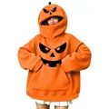 Felpa con cappuccio oversize arancione a forma di zucca di Halloween per feste - Taglia S / Zucca Divertente Stile 38 (Maglia) / Arancione