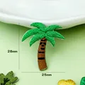 Toppa ricamata palma, applicazione in tessuto verde e marrone, accessorio abito DIY. - Palma