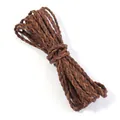 6mm brown suede braided cord multi strand DIY craft rope for apparel accessories and garment trim - 5 Yards Pack (6mm) / Medium Coffee + Dark Coffee