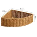 Rattan Woven Corner Storage Basket Fan-shaped Desktop Organizer for Snacks and Towels - Sector Radius 24.5 * Height 8.5cm