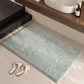 Tappetino da bagno in peluche verde con fondo antiscivolo per il bagno moderno - 40*60cm / Fiocco di Nebbia - Blu Chiaro