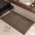 Tappeto da bagno floccato marrone ad alta densità con proprietà assorbenti e antiscivolo - 40*60cm / Fiocco di Nebbia - Marrone Chiaro