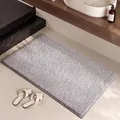 Tappeto da bagno in morbido peluche grigio con fondo antiscivolo per doccia e lavabo - 40*60cm / Fiocco di Nebbia - Grigio Chiaro