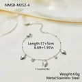 Elegantes Edelstahl-Charm-Armband mit rautenförmigen Zirkonia in einer Silber-Optik - Rauten-Anhänger-Armband(NMSB-M252-4)