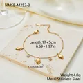 Zierliches 18k vergoldetes Edelstahl-Armband mit Anhängern und Zirkoniasteinen. - Rauten-Anhänger-Armband(NMSB-M252-3)