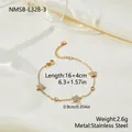 Elegantes 18k vergoldetes Edelstahlarmband mit funkelnden Zirkonia-Sternanhängern - Stern-Anhänger-Armband(NMSB-L328-3)