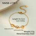 Elegantes vergoldetes Edelstahl-Herzarmband mit funkelnden Zirkonia-Steinen verziert. - Hohlherz-Armband(NMSB-L729-1)